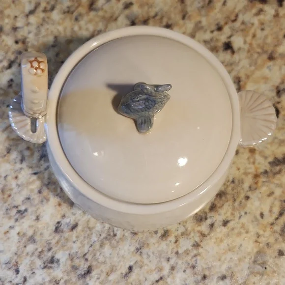 Coastal Seashell Covered Dish With Spreader - Picture 5 of 10